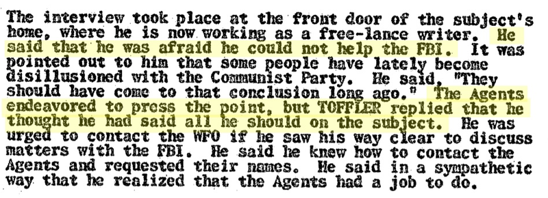 Illustration for article titled Alvin Toffler Investigated by FBI for Communist Activities According to Newly Released Files